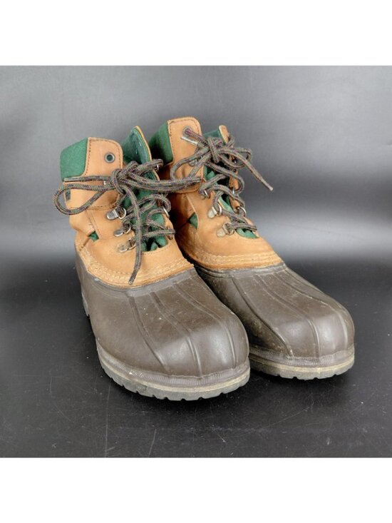 L.L. Bean Boots Men Size 8 Brown Leather Rubber Rain Snow Winter Waterproof Lace main image 8